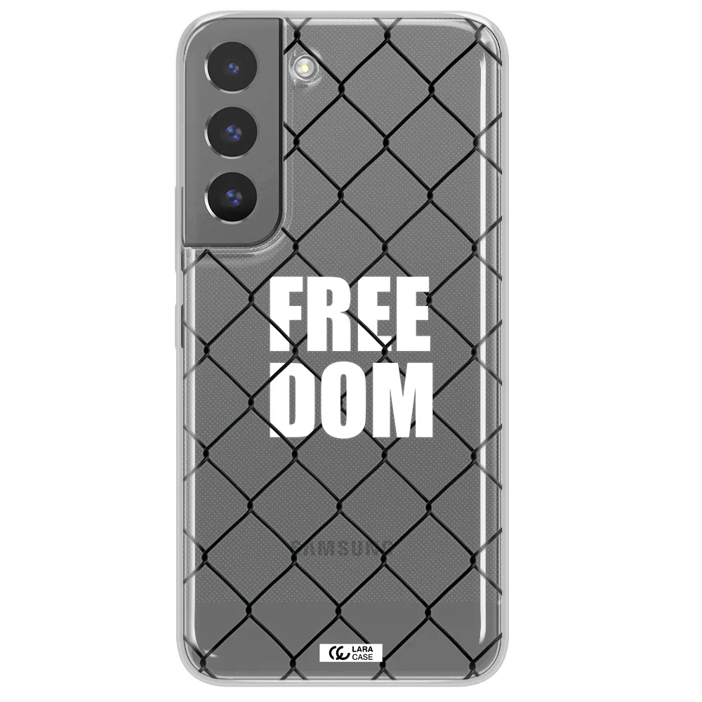 a close-up of a chain link fence Samsung S 22 Plus Clear TPU Case
