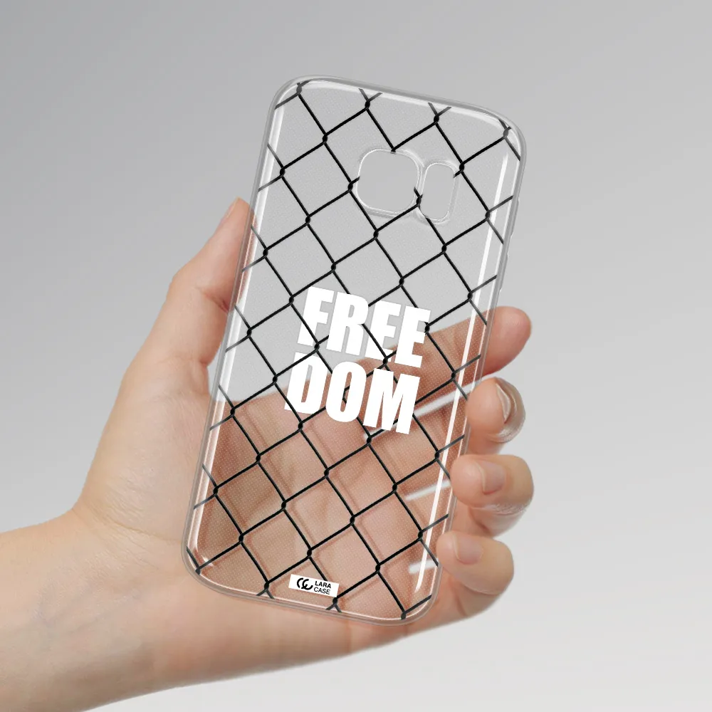 a close-up of a chain link fence Samsung S 7 Clear TPU Case
