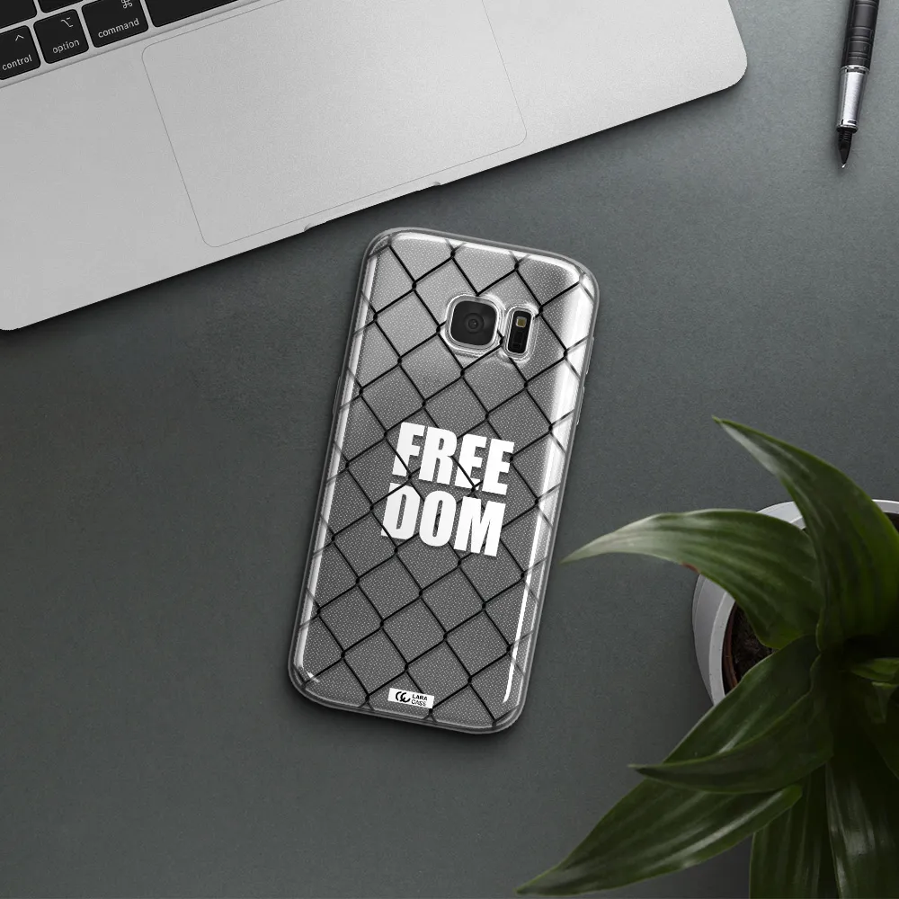 a close-up of a chain link fence Samsung S 7 Clear TPU Case