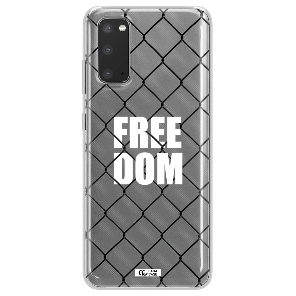 a close-up of a chain link fence Samsung S20 Clear TPU Case