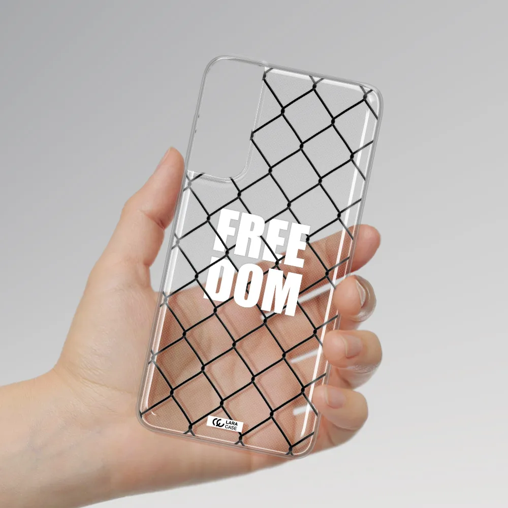 a close-up of a chain link fence Samsung S21 Clear TPU Case