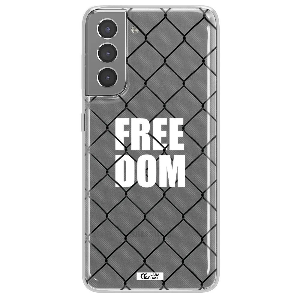 a close-up of a chain link fence Samsung S21 Plus Clear TPU Case