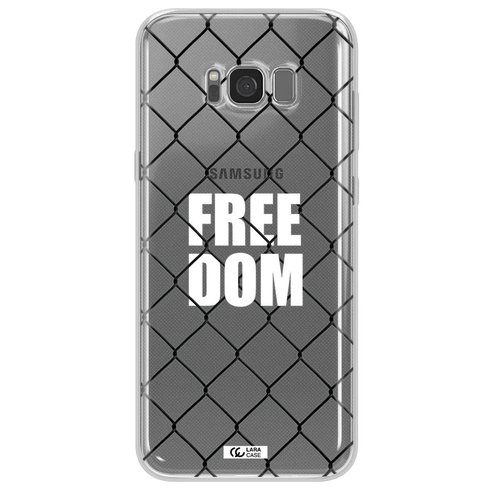 a close-up of a chain link fence Samsung S8 Clear TPU Case