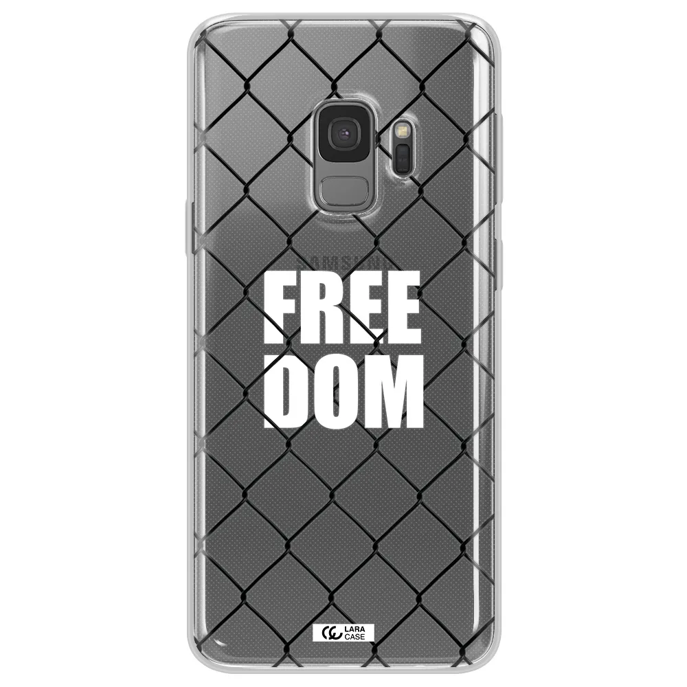 a close-up of a chain link fence Samsung S9 Clear TPU Case