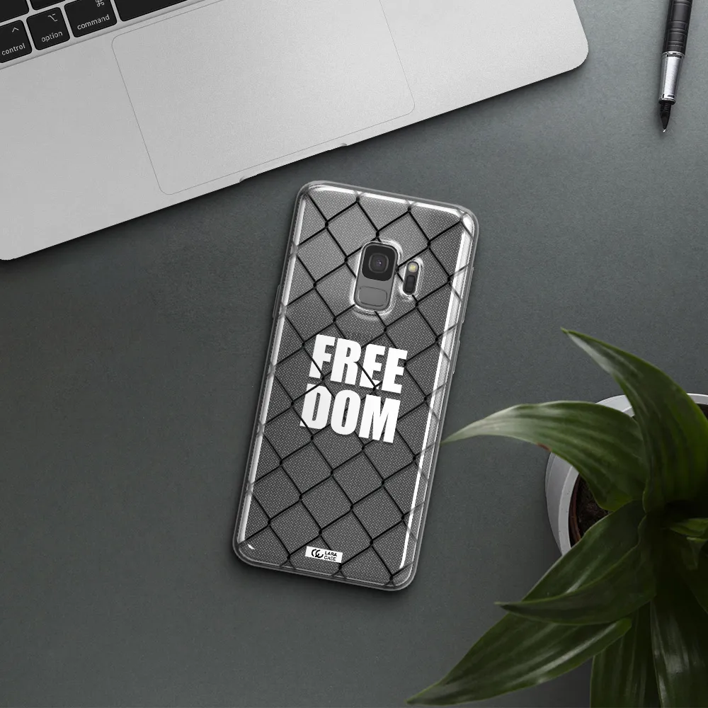 a close-up of a chain link fence Samsung S9 Clear TPU Case