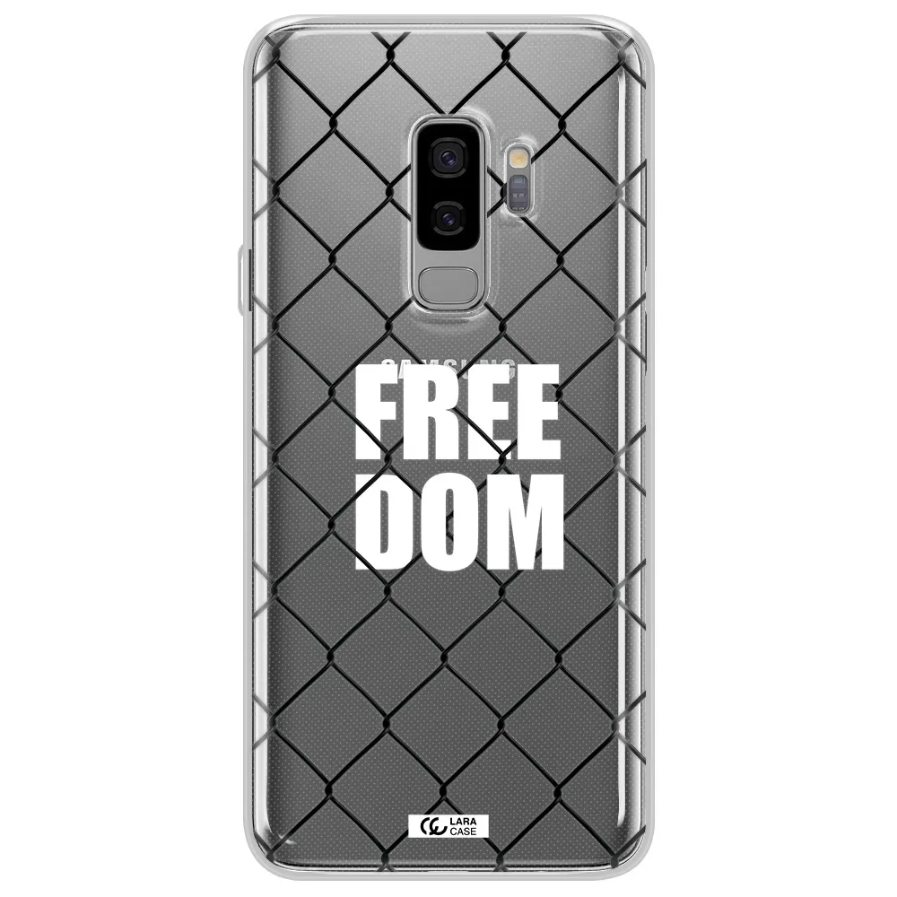 a close-up of a chain link fence Samsung S9 Plus Clear TPU Case