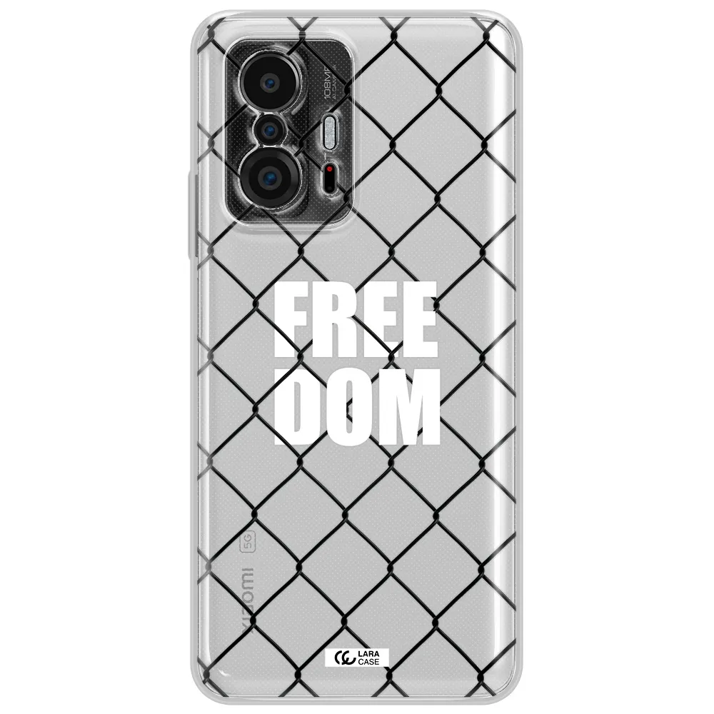 A Close-Up Of A Chain Link Fence Xiaomi 11T Clear Tpu Case
