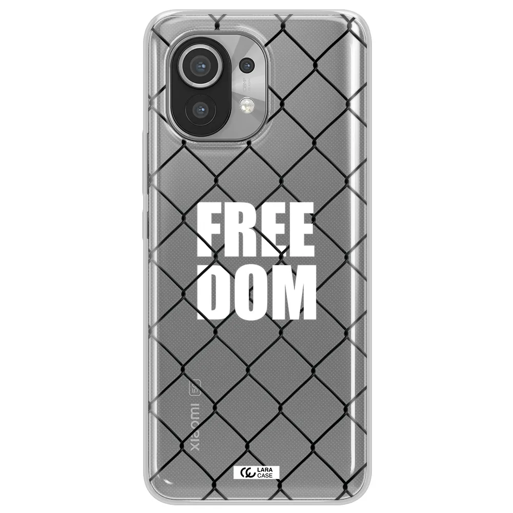 a close-up of a chain link fence Xiaomi Mi 11 Clear TPU Case