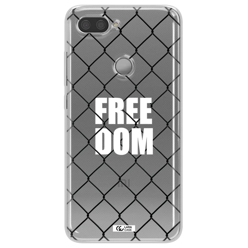 a close-up of a chain link fence Xiaomi Mi 8 Lite Clear TPU Case