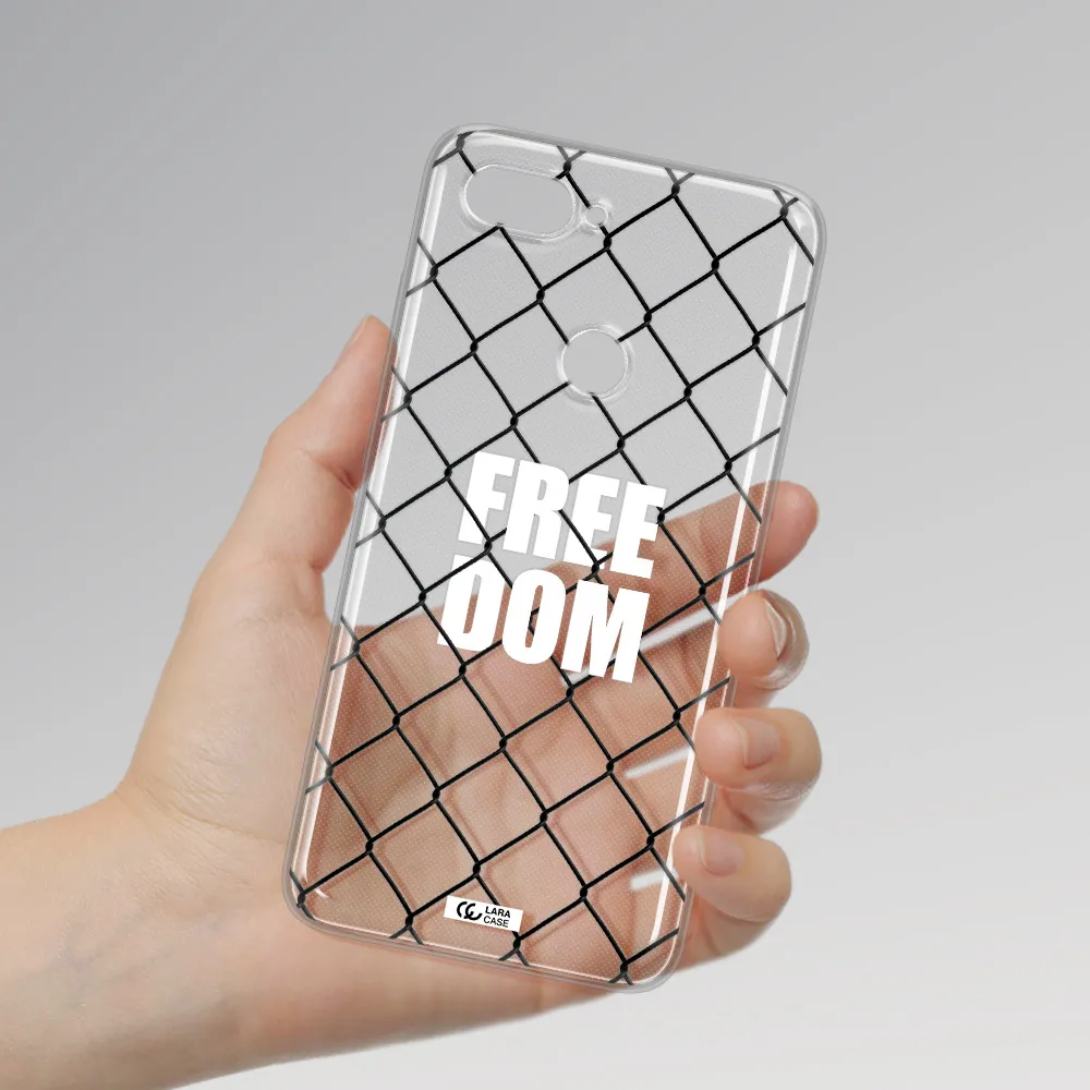 a close-up of a chain link fence Xiaomi Mi 8 Lite Clear TPU Case