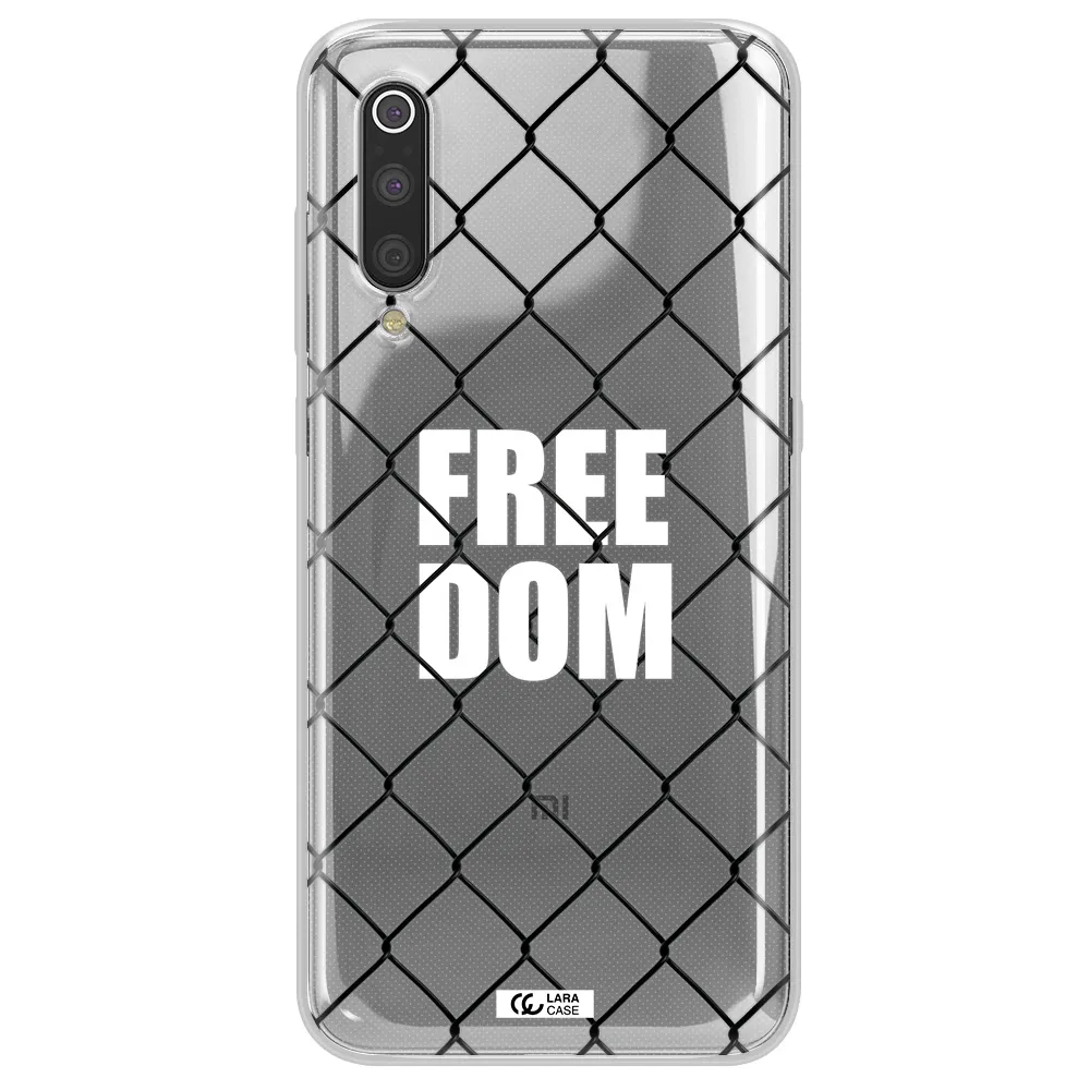 a close-up of a chain link fence Xiaomi Mi 9 Clear TPU Case