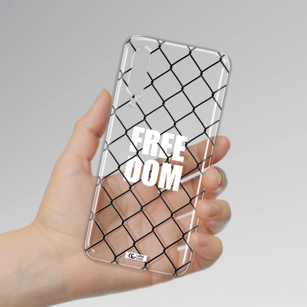 a close-up of a chain link fence Xiaomi Mi 9 Clear TPU Case
