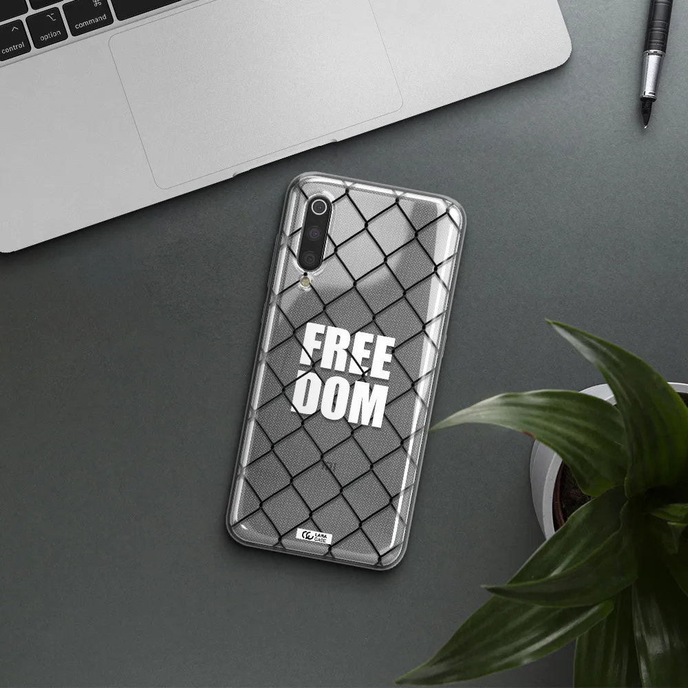 a close-up of a chain link fence Xiaomi Mi 9 Clear TPU Case