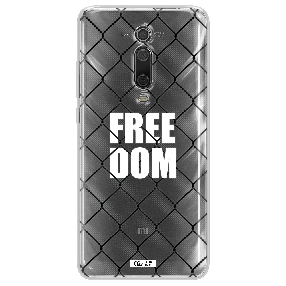 a close-up of a chain link fence Xiaomi Mi 9T Clear TPU Case