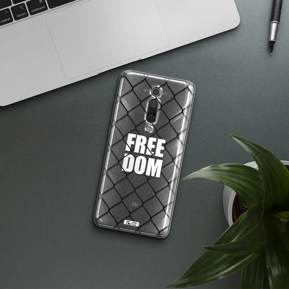 a close-up of a chain link fence Xiaomi Mi 9T Clear TPU Case