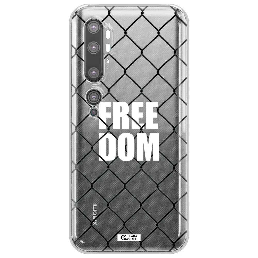a close-up of a chain link fence Xiaomi Mi Note 10 Clear TPU Case