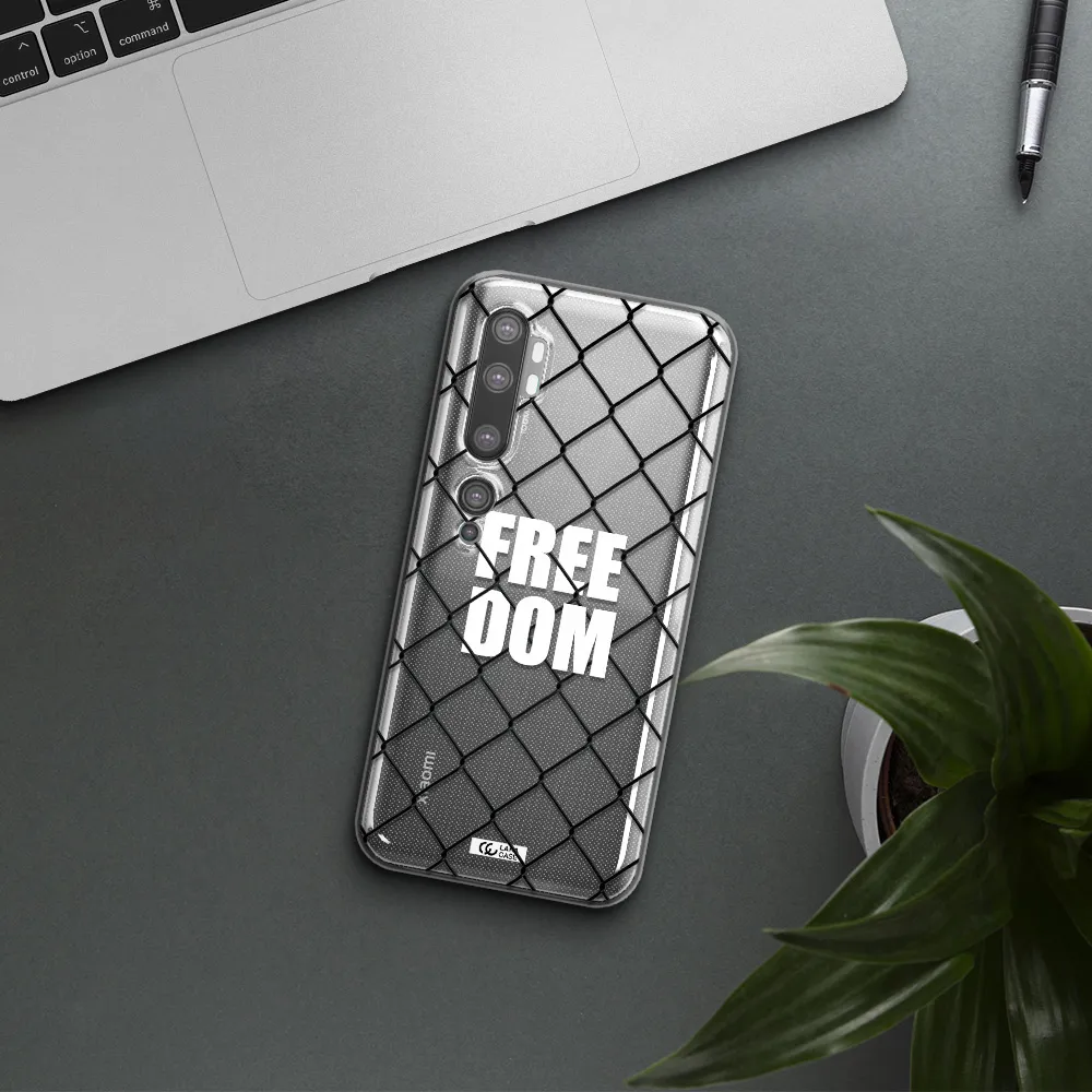 a close-up of a chain link fence Xiaomi Mi Note 10 Clear TPU Case