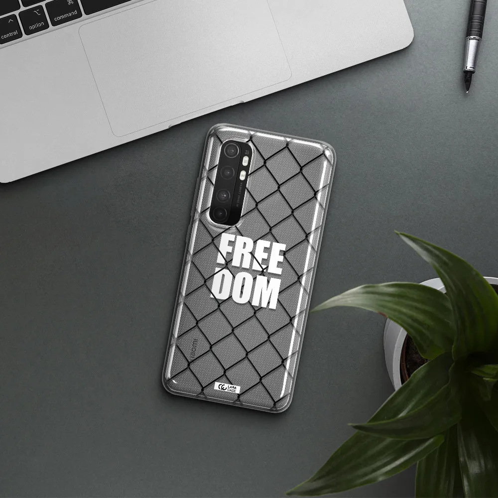 a close-up of a chain link fence Xiaomi Mi Note 10 Lite Clear TPU Case