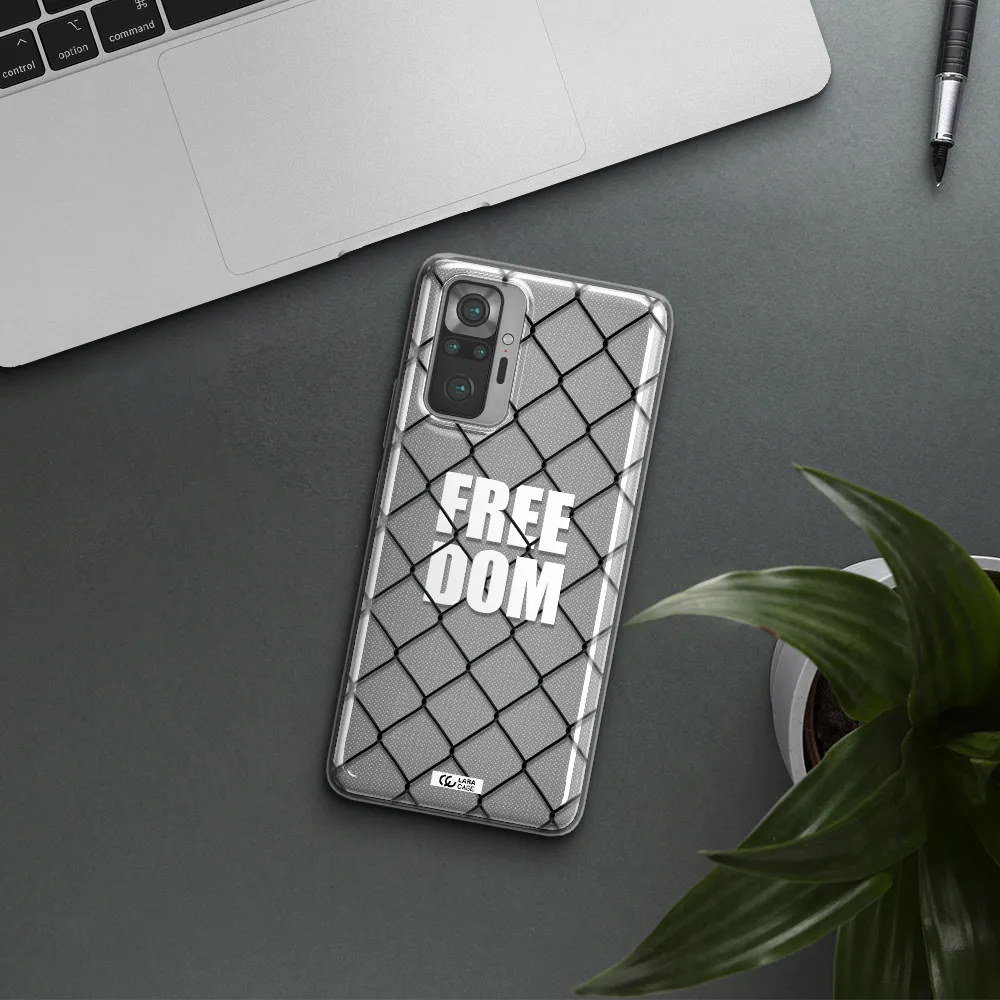 a close-up of a chain link fence Xiaomi Note 10 Pro Clear TPU Case