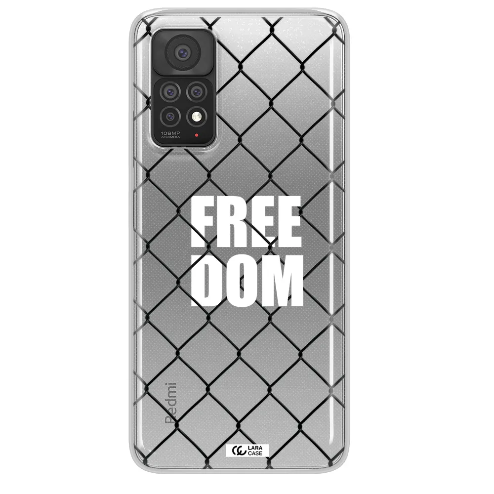 a close-up of a chain link fence Xiaomi Note 11 Pro Clear TPU Case