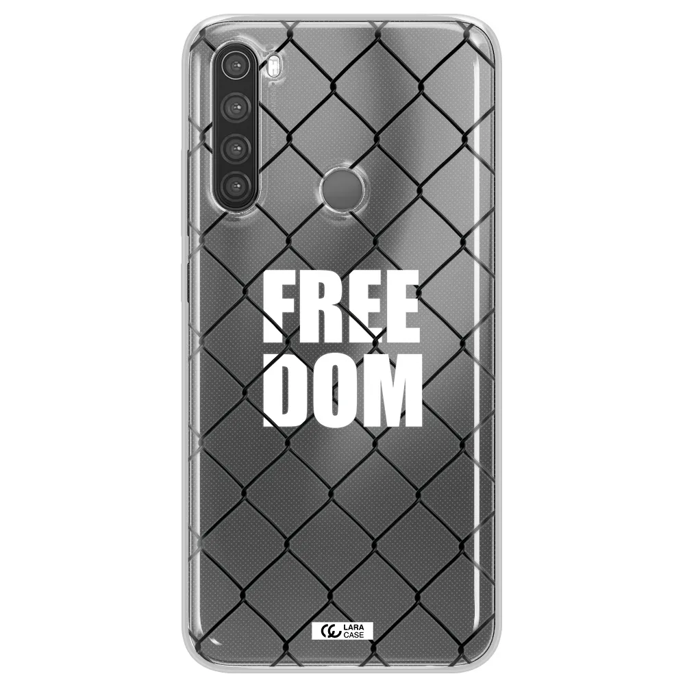 a close-up of a chain link fence Xiaomi Note 8 Clear TPU Case