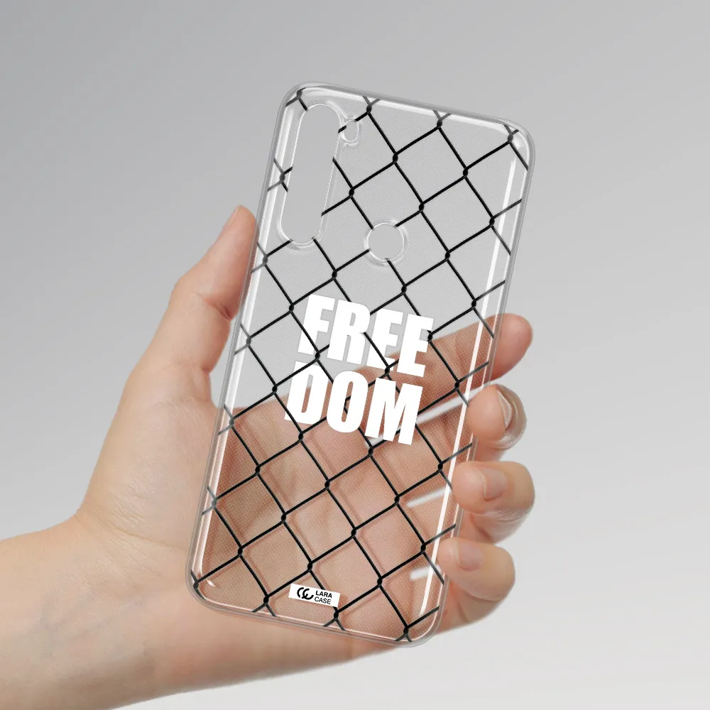 a close-up of a chain link fence Xiaomi Note 8 Clear TPU Case