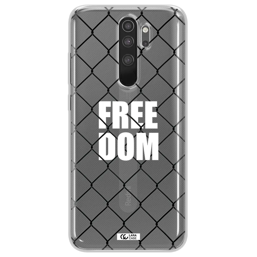 a close-up of a chain link fence Xiaomi Note 8 Pro Clear TPU Case