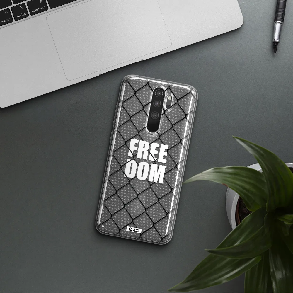 a close-up of a chain link fence Xiaomi Note 8 Pro Clear TPU Case