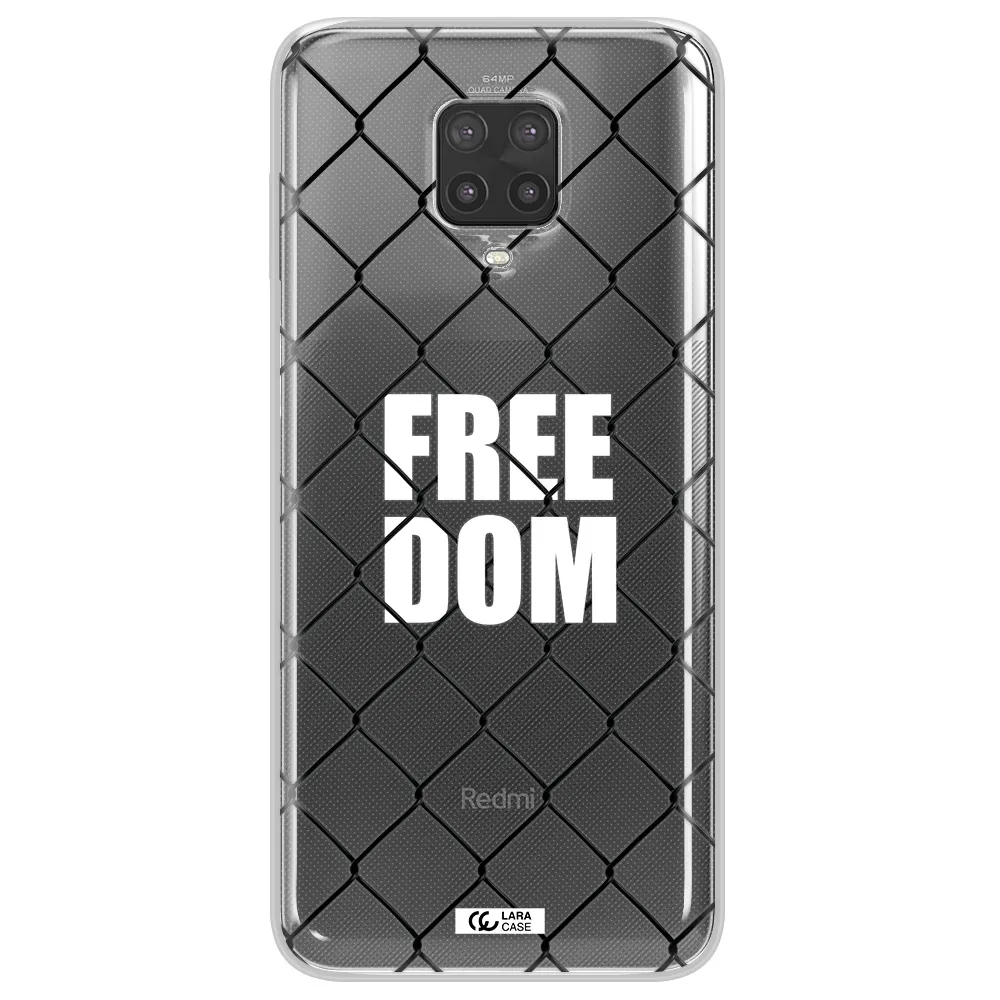 a close-up of a chain link fence Xiaomi Note 9 Pro Clear TPU Case