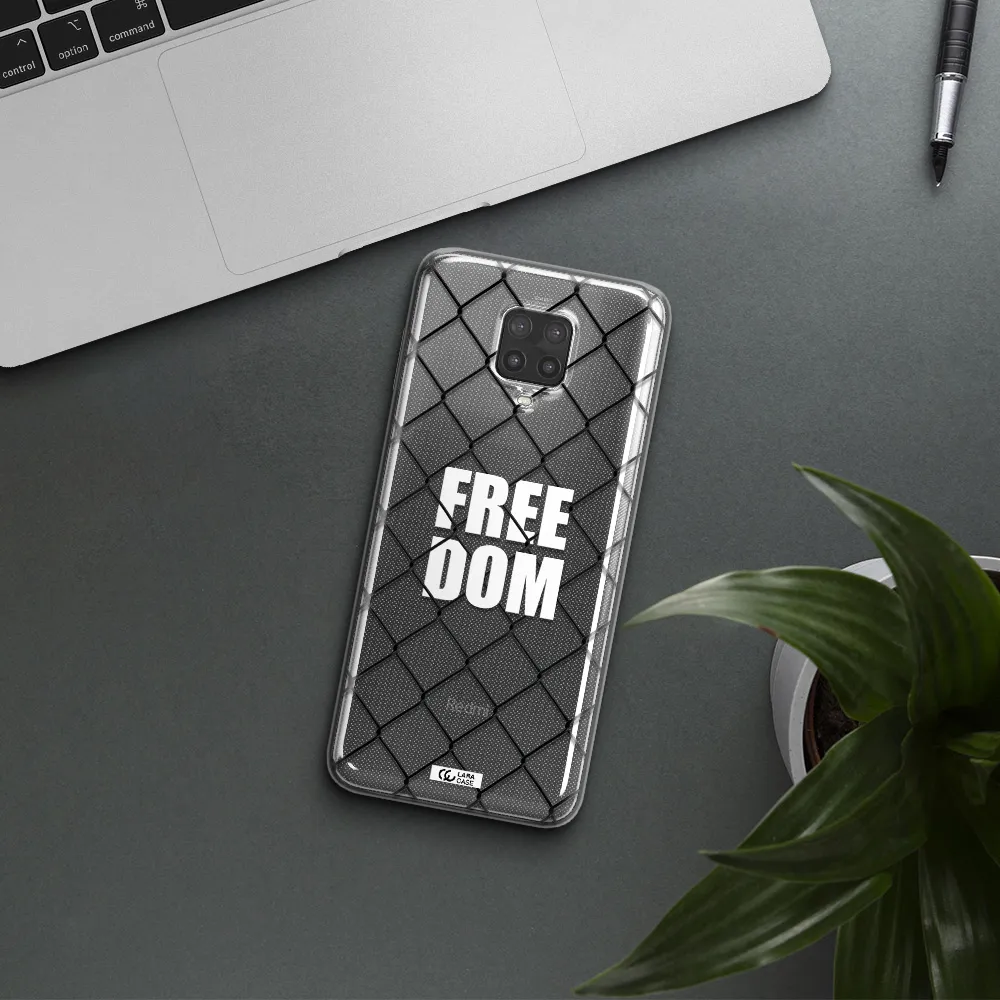 a close-up of a chain link fence Xiaomi Note 9 Pro Clear TPU Case