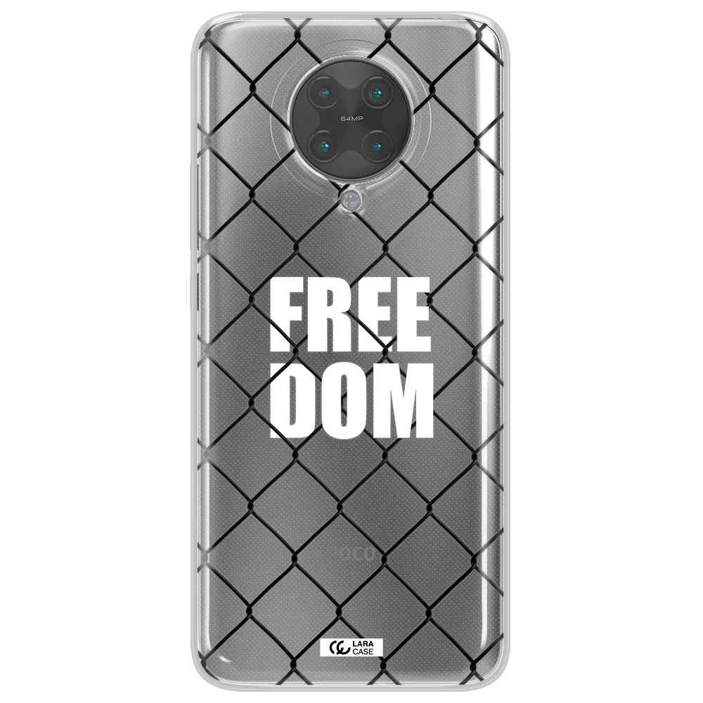 a close-up of a chain link fence Xiaomi Poco F2 Pro Clear TPU Case