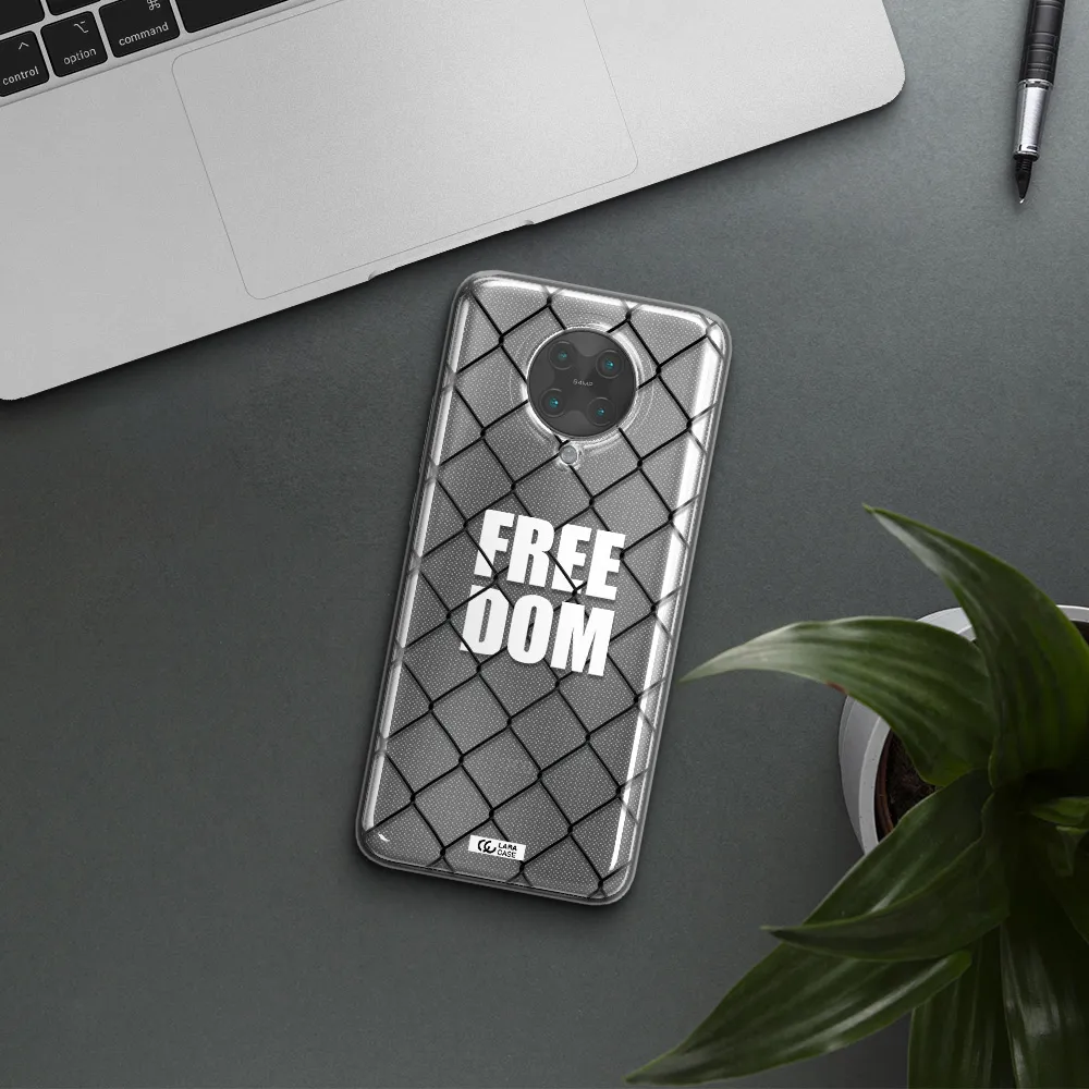 a close-up of a chain link fence Xiaomi Poco F2 Pro Clear TPU Case