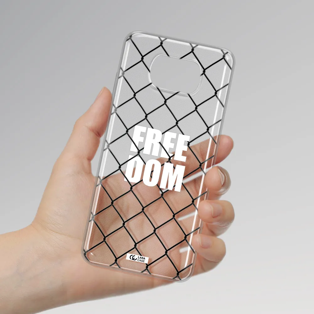 a close-up of a chain link fence Xiaomi Poco X3 Clear TPU Case