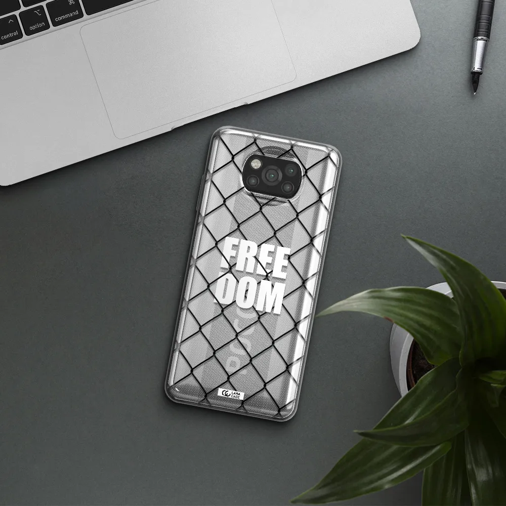 a close-up of a chain link fence Xiaomi Poco X3 Clear TPU Case