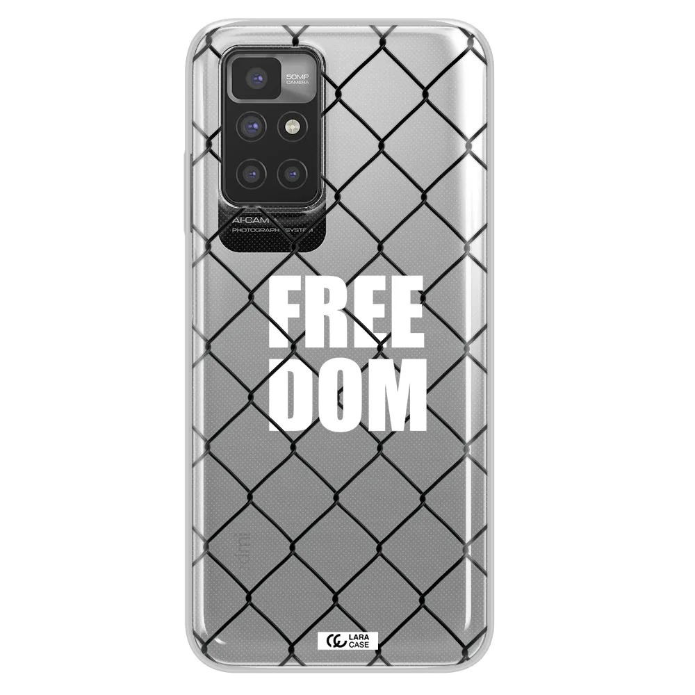 a close-up of a chain link fence Xiaomi Redmi 10 Clear TPU Case