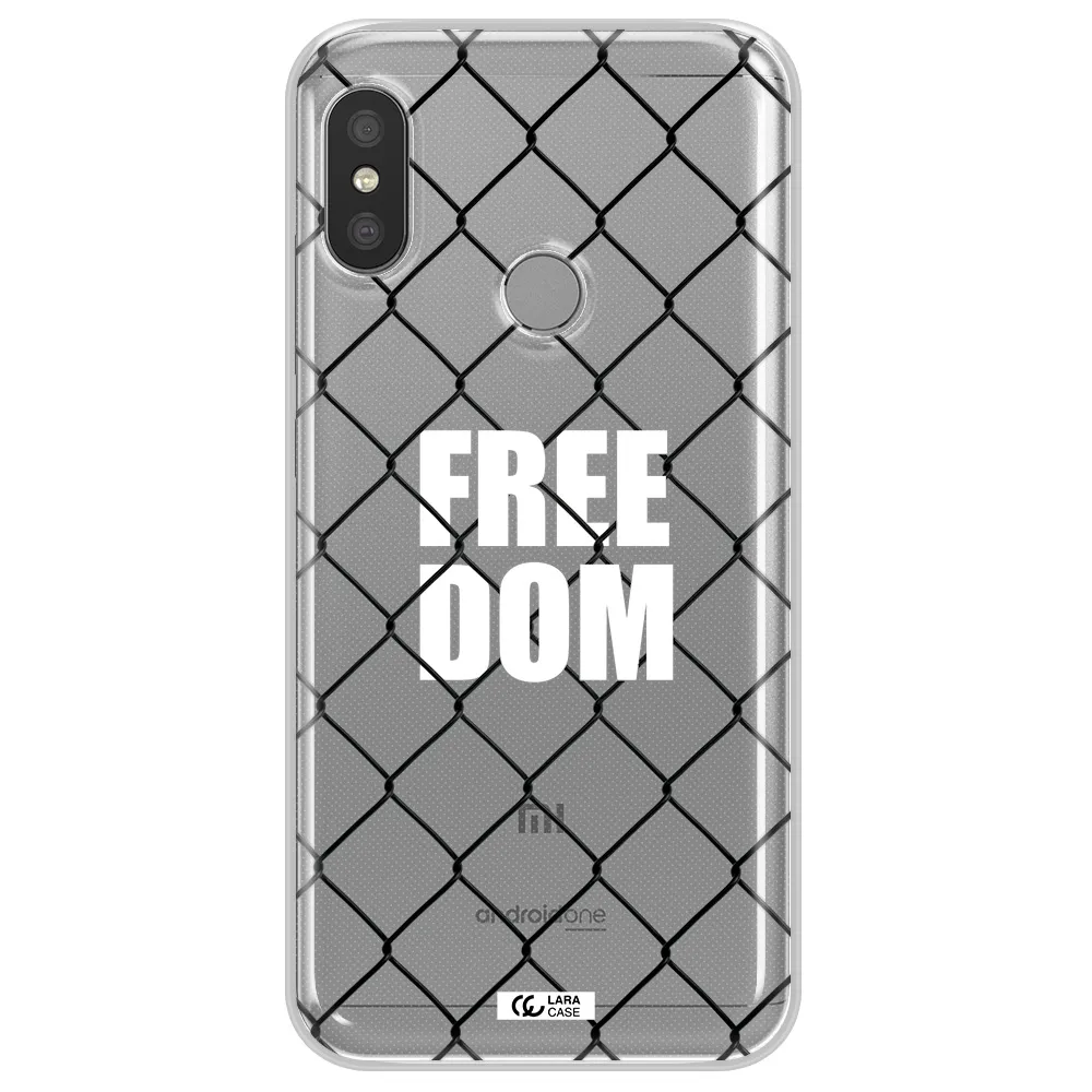 a close-up of a chain link fence Xiaomi Redmi 6 Pro Clear TPU Case
