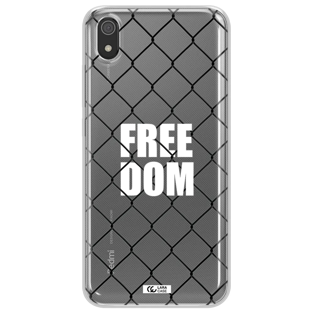 a close-up of a chain link fence Xiaomi Redmi 7A Clear TPU Case
