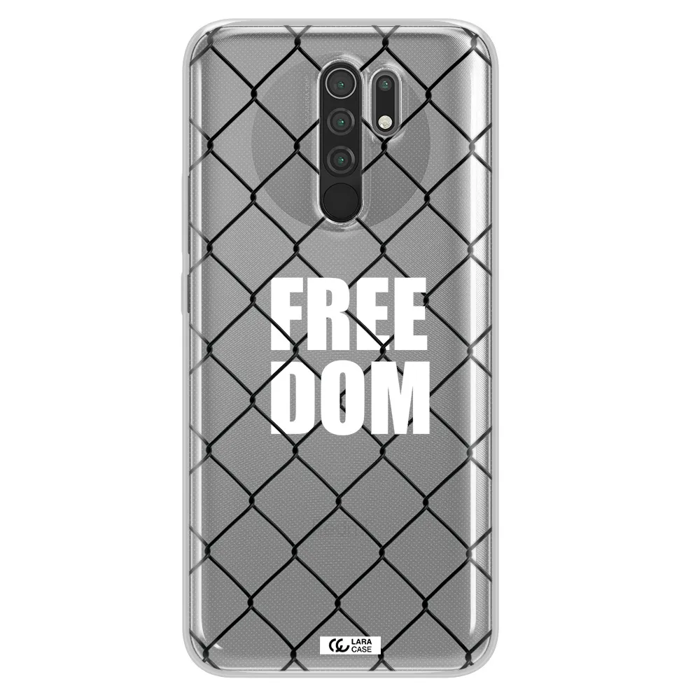 a close-up of a chain link fence Xiaomi Redmi 9 Clear TPU Case