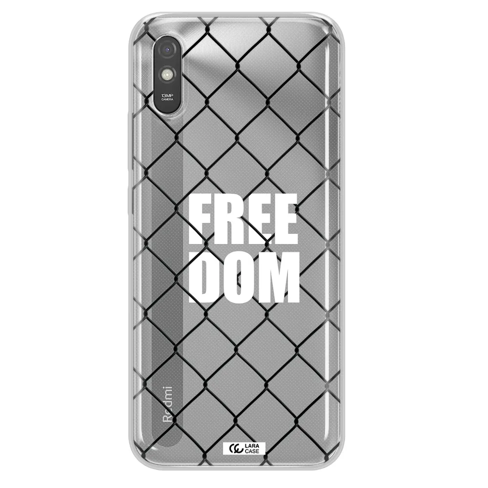 a close-up of a chain link fence Xiaomi Redmi 9A Clear TPU Case