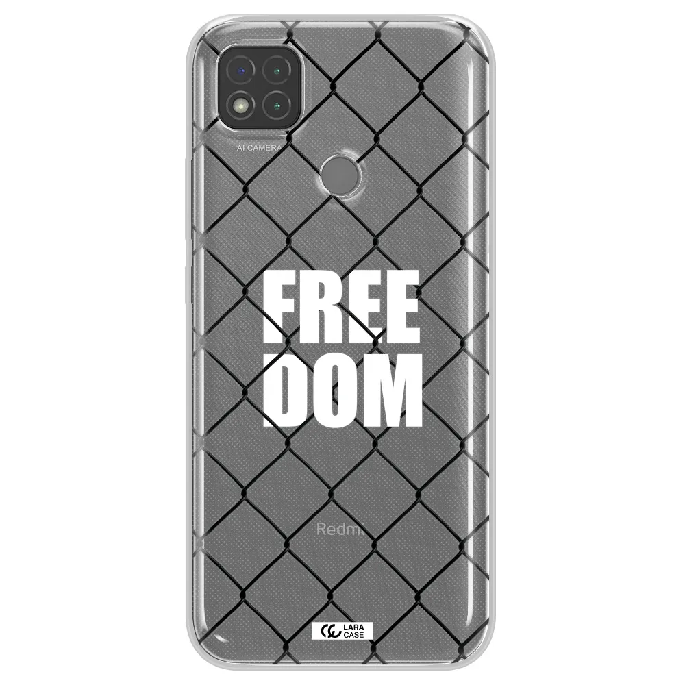 a close-up of a chain link fence Xiaomi Redmi 9C Clear TPU Case