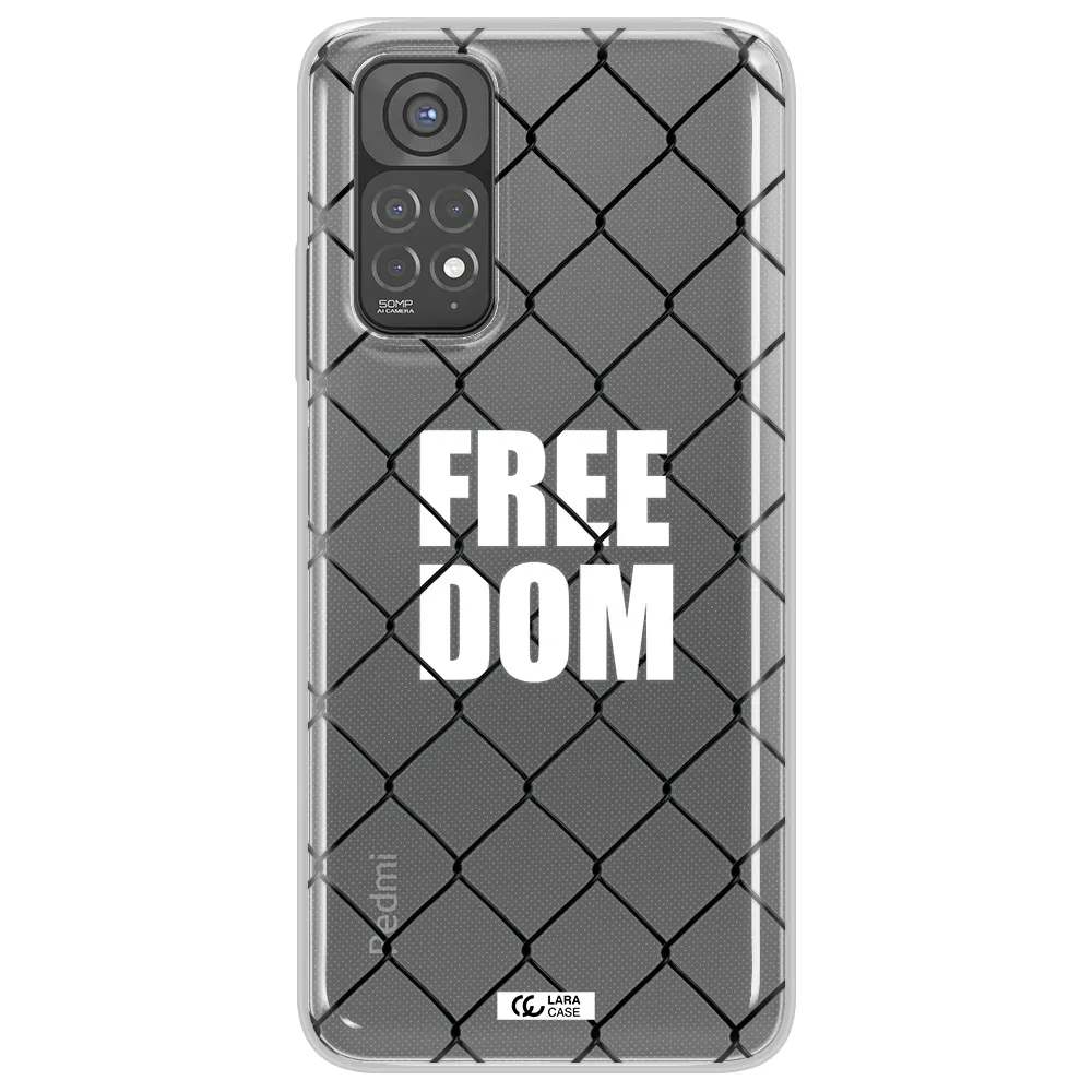 a close-up of a chain link fence Xiaomi Redmi Note 11 Clear TPU Case