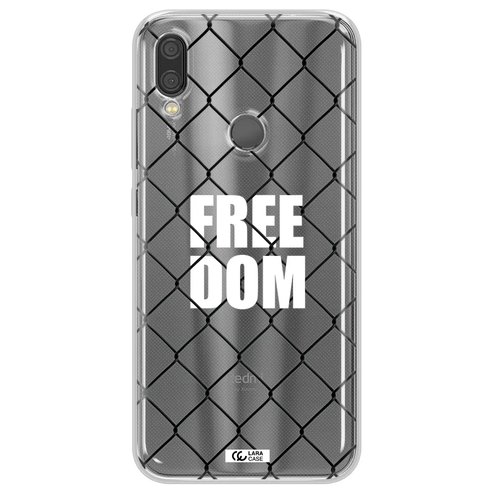 a close-up of a chain link fence Xiaomi Redmi Note 7 Clear TPU Case