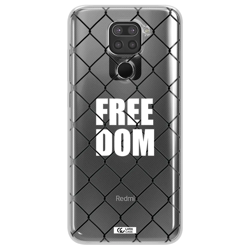 a close-up of a chain link fence Xiaomi Redmi Note 9 Clear TPU Case