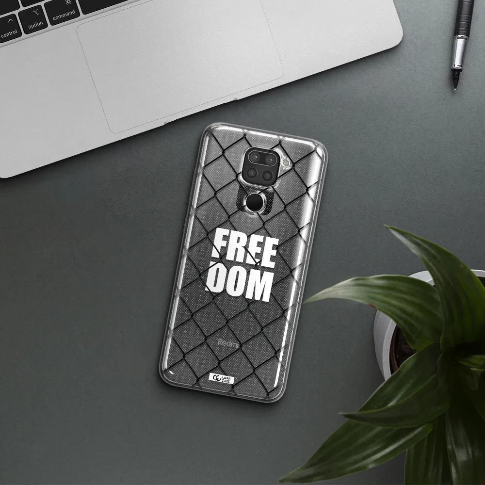 a close-up of a chain link fence Xiaomi Redmi Note 9 Clear TPU Case