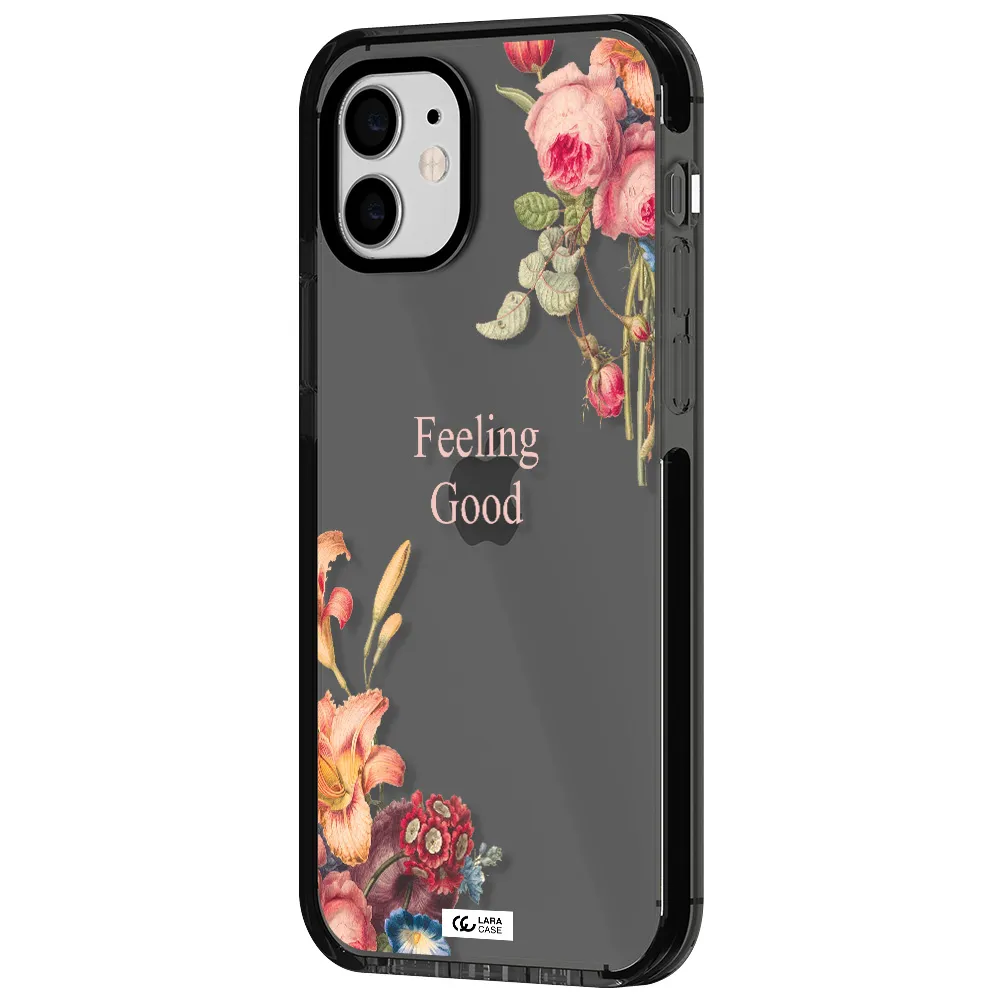 a close-up of flowers Apple iPhone 11 impact Smoke Black Case