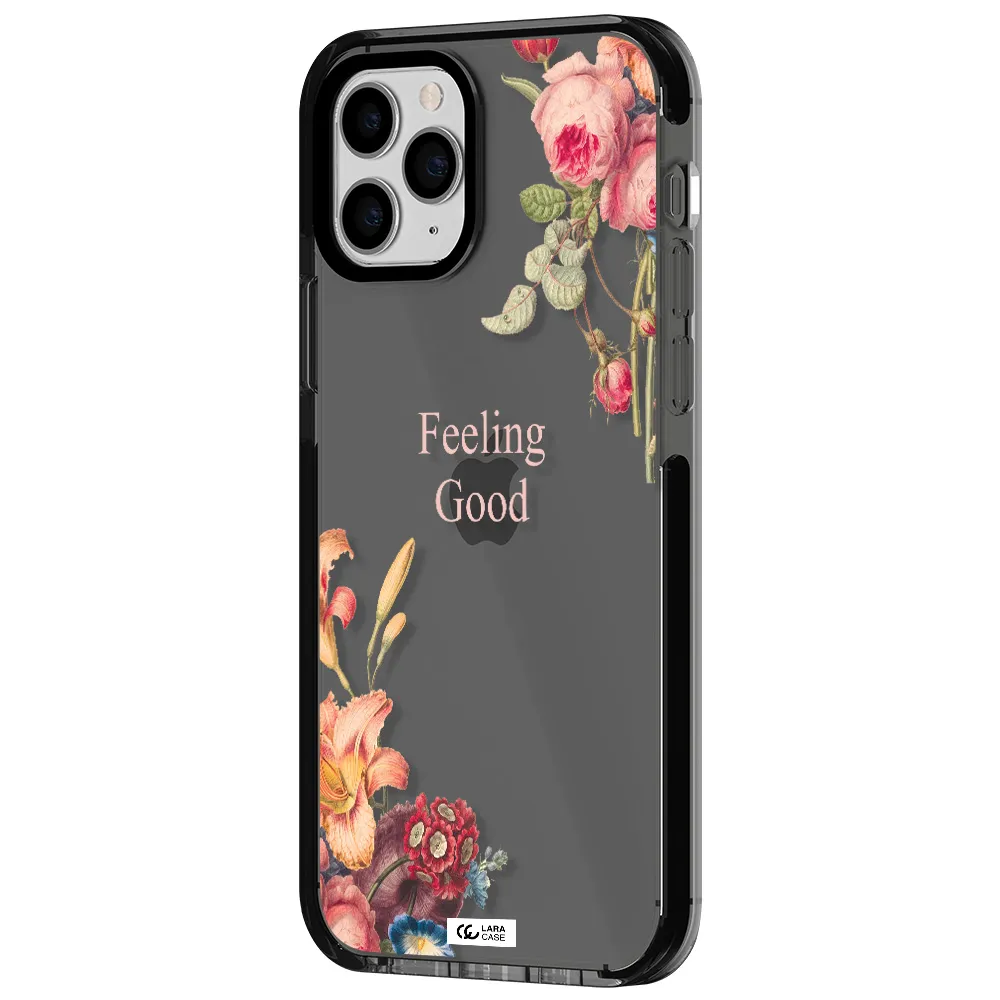 a close-up of flowers Apple iPhone 11 pro max impact Smoke Black Case