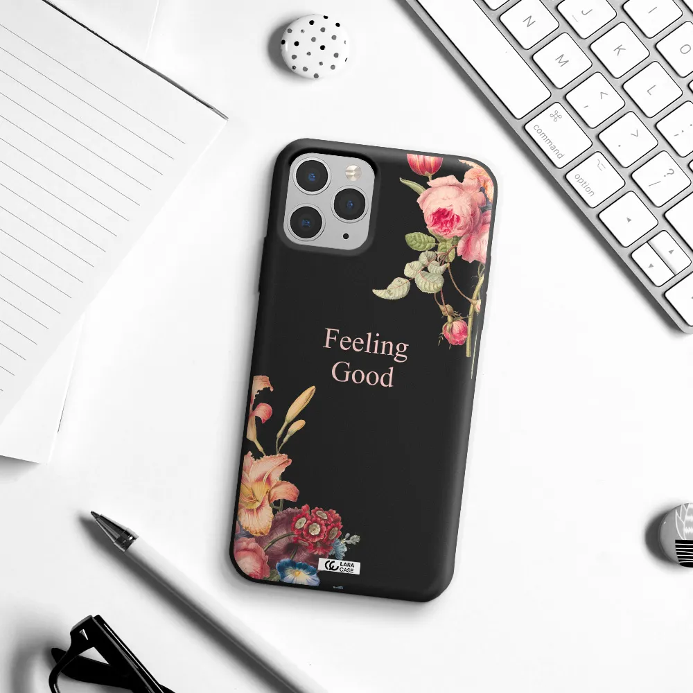 a close-up of flowers Apple iPhone 11 pro max Silicone black Case