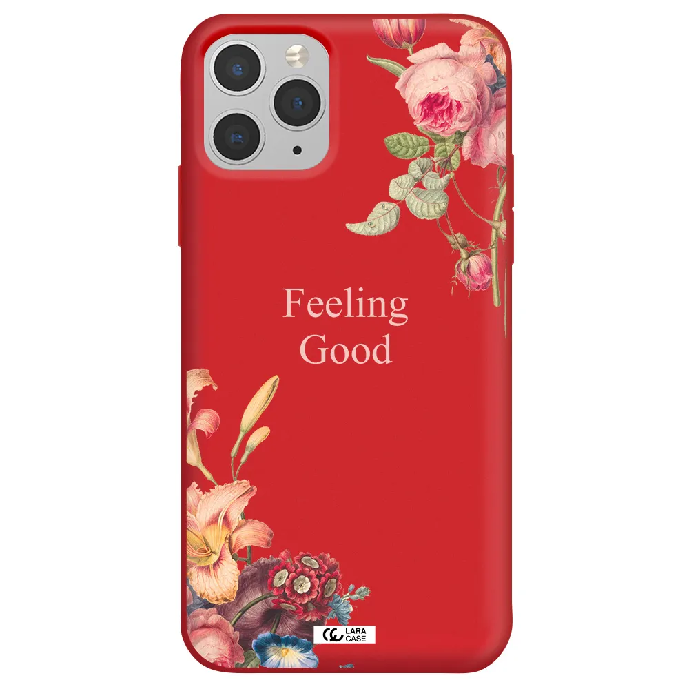 a close-up of flowers Apple iPhone 11 pro max Silicone Imperial Red Case