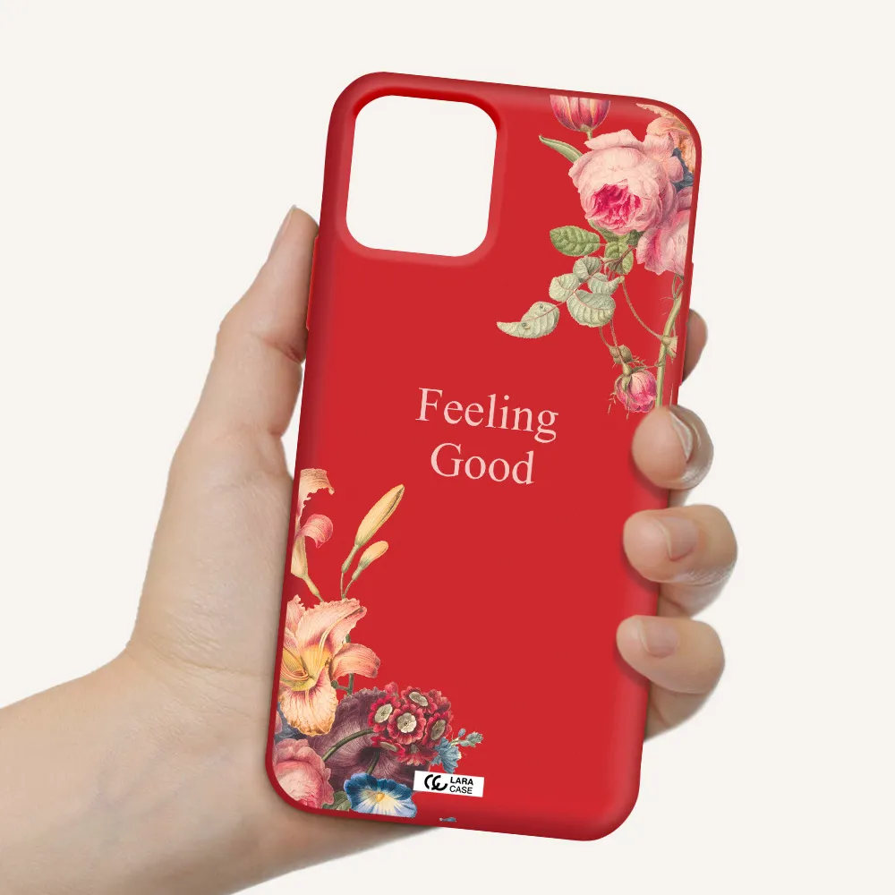 a close-up of flowers Apple iPhone 11 pro max Silicone Imperial Red Case