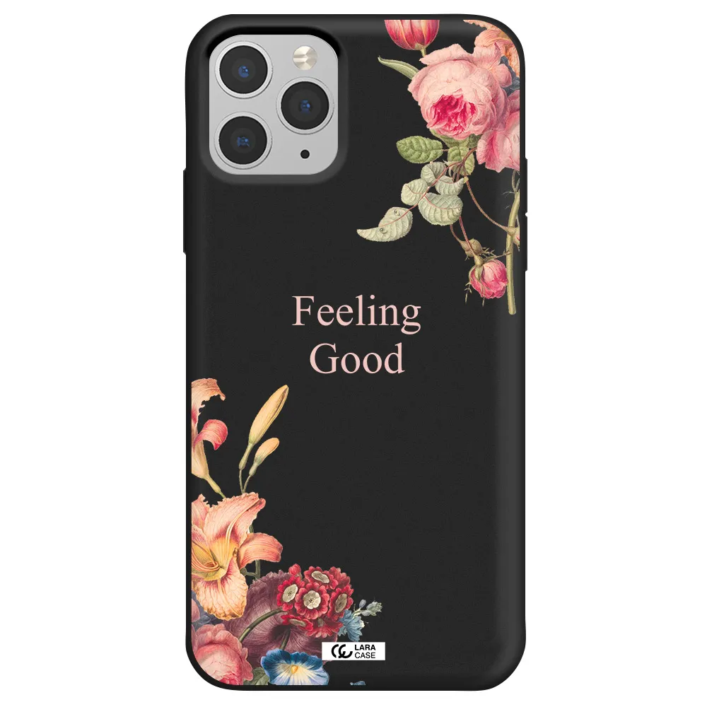 a close-up of flowers Apple iPhone 11 pro Silicone black Case